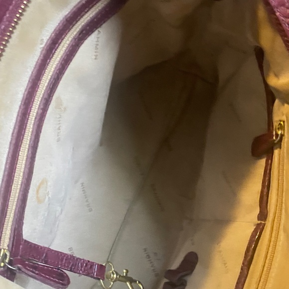 Brahmin Deep Purple Crocodile Embossed Satchel - Picture 3 of 14